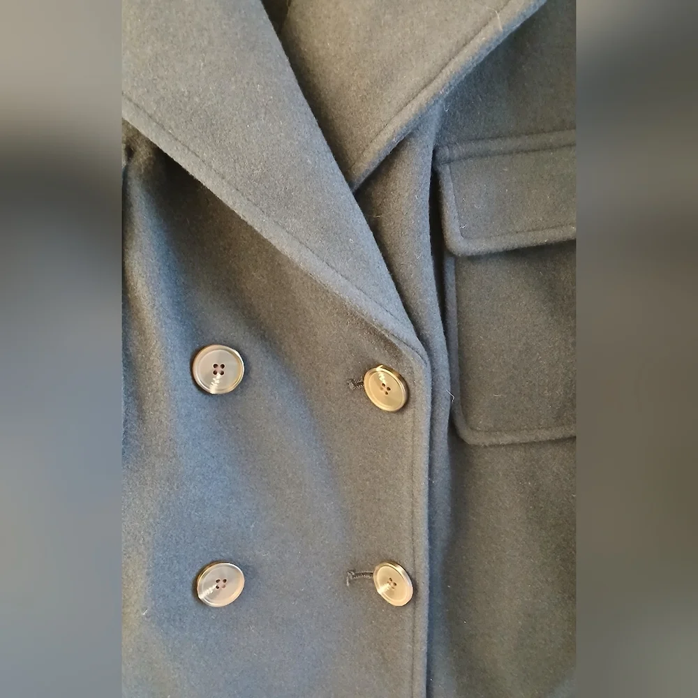 Croft & Barrow Navy Pea Coat – Women’s 2X – Washable, Double‑Breasted Classic